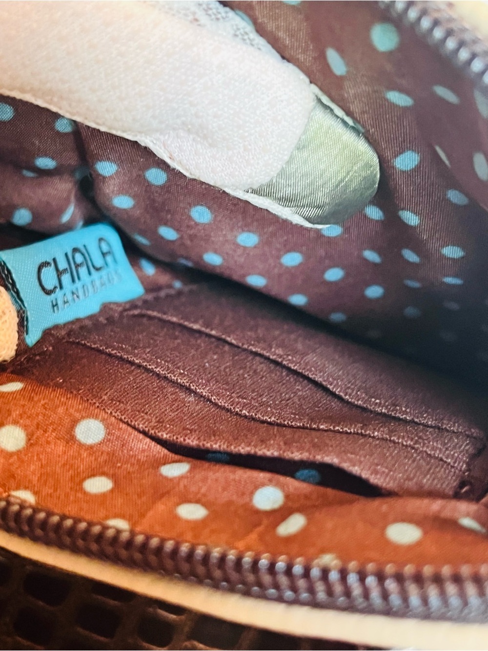Chala Cream Crossbody Cell Phone Bag with Pink & Brown Butterfly Appliqué (NWOT) - Picture 10 of 13